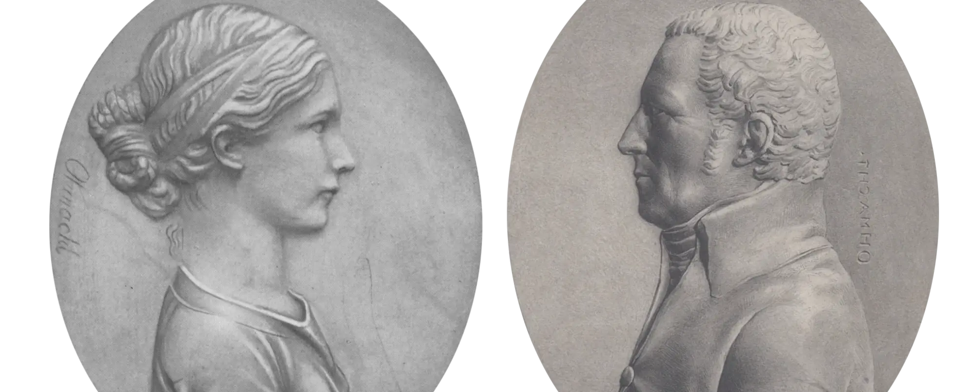 Profilrelief von Sophie Haufe mit hochgestecktem Haar
